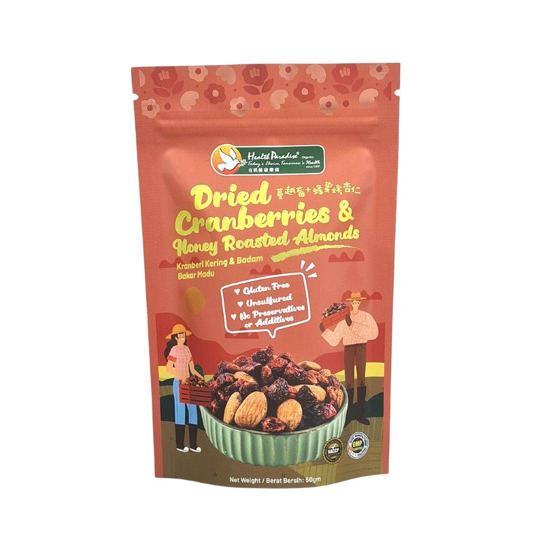 Health Paradise Dried Cranberries & Honey Roasted Almonds 50gm