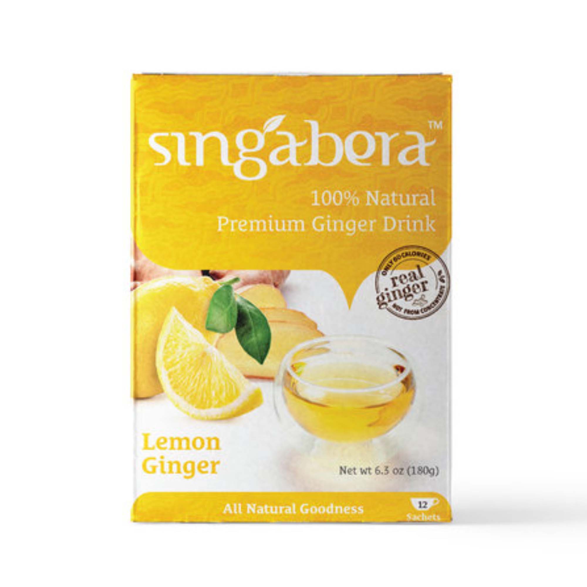 Singabera 100 Natural Premium Ginger Drink Lemon Ginger 180g (15g x